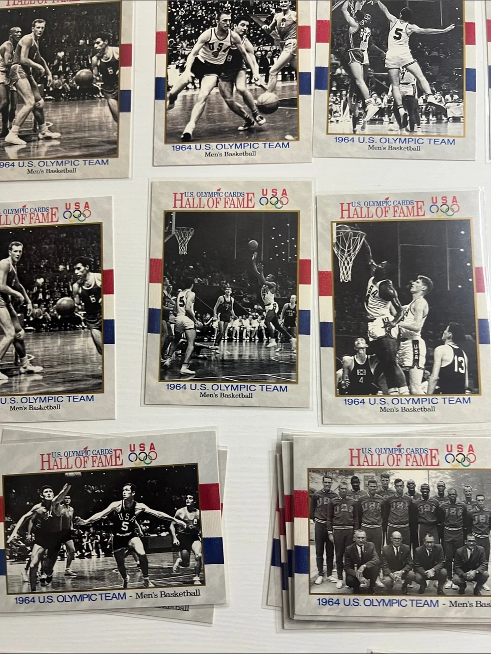 50+ Vintage US Olympics Basketball Hall of Fame Trading Cards